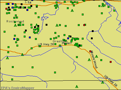 Gresham, Oregon environmental map by EPA