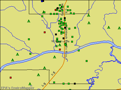 Wilsonville, Oregon environmental map by EPA