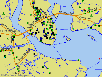 Charleston, South Carolina environmental map by EPA
