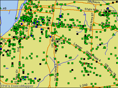 Memphis, Tennessee environmental map by EPA