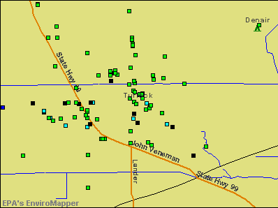 Turlock, California environmental map by EPA