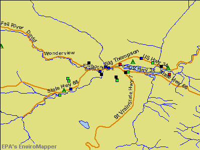 Estes Park, Colorado environmental map by EPA