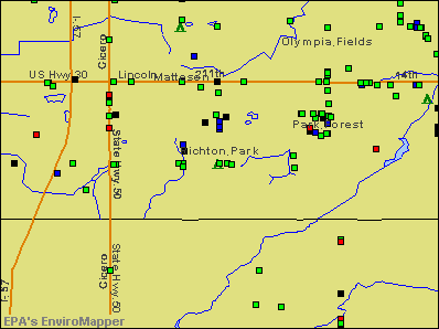Richton Park, Illinois environmental map by EPA
