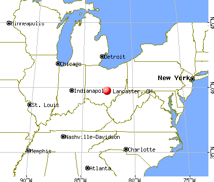 Lancaster, Ohio map