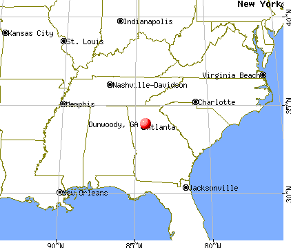 Dunwoody, Georgia map
