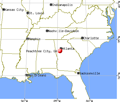 Peachtree City, Georgia map