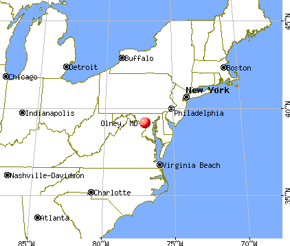 Olney, Maryland map