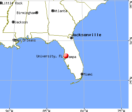 University, Florida map