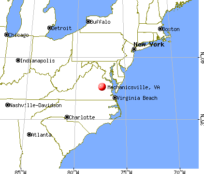 Mechanicsville, Virginia map