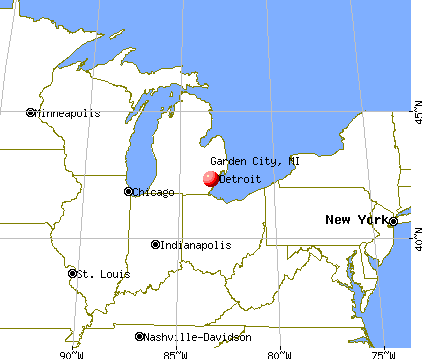 Garden City, Michigan map
