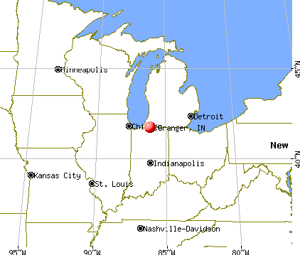 Granger, Indiana map