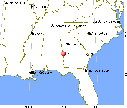 Phenix City, Alabama map