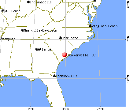 Summerville, South Carolina map