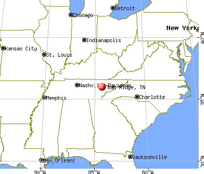 Oak Ridge, Tennessee map