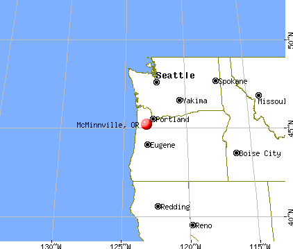 McMinnville, Oregon map