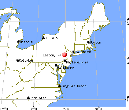 Easton, Pennsylvania map