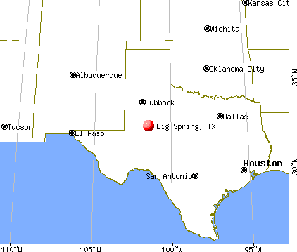 Big Spring, Texas map