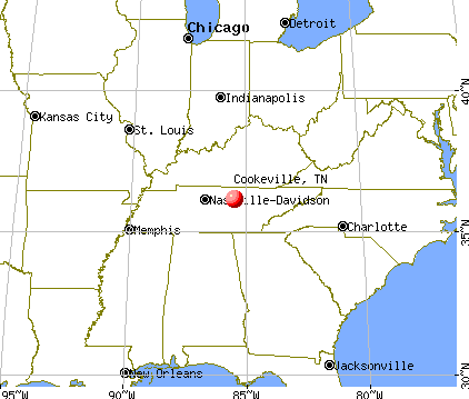 Cookeville, Tennessee map