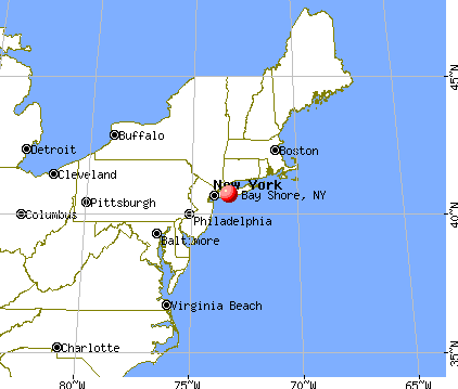 Bay Shore, New York map