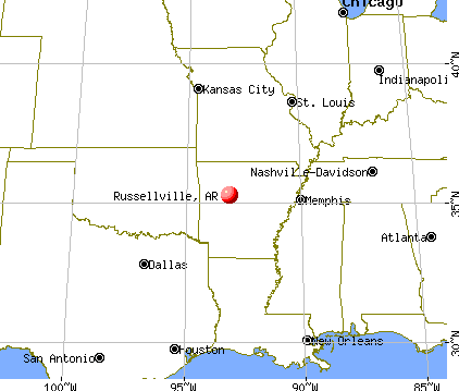 Russellville, Arkansas map