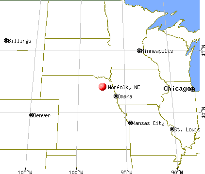 Norfolk, Nebraska map