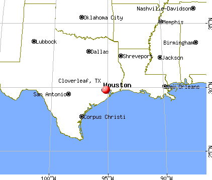 Cloverleaf, Texas map