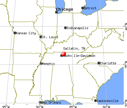 Gallatin, Tennessee map