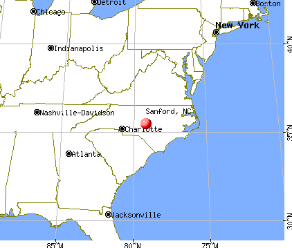 Sanford, North Carolina map