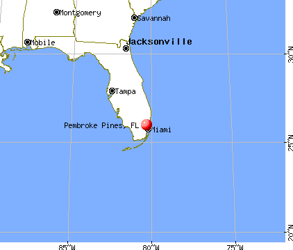 Pembroke Pines Florida Map Pembroke Pines, Florida (FL 33028, 33332) profile: population 