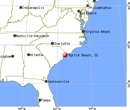 Myrtle Beach, South Carolina map