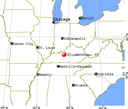 Elizabethtown, Kentucky map