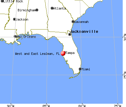 West and East Lealman, Florida map