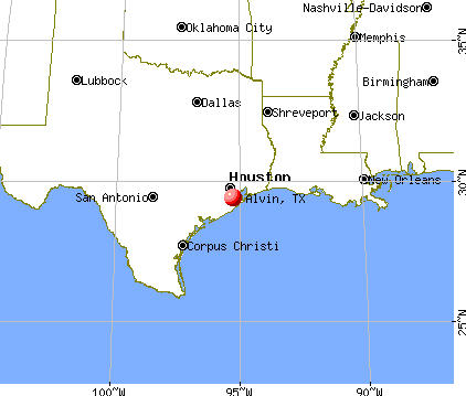 Alvin, Texas map