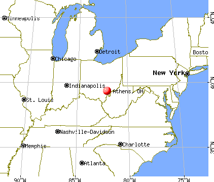 Athens, Ohio map