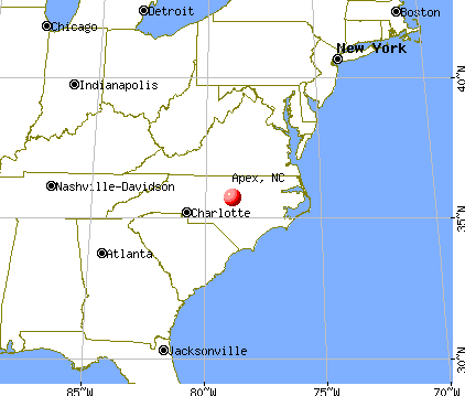 Apex, North Carolina map