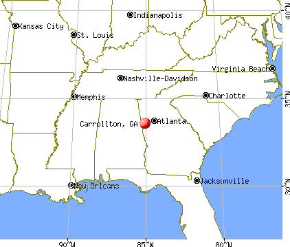 Carrollton, Georgia map