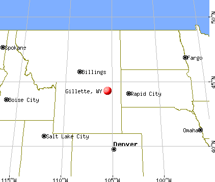 Gillette, Wyoming map