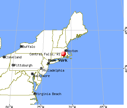 Central Falls, Rhode Island map