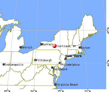 Cortland, New York map