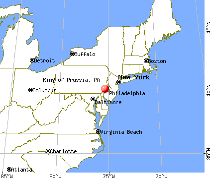 King of Prussia, Pennsylvania map