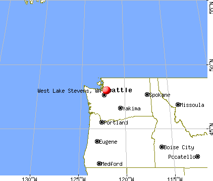 West Lake Stevens, Washington map