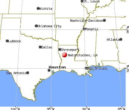 Natchitoches, Louisiana map
