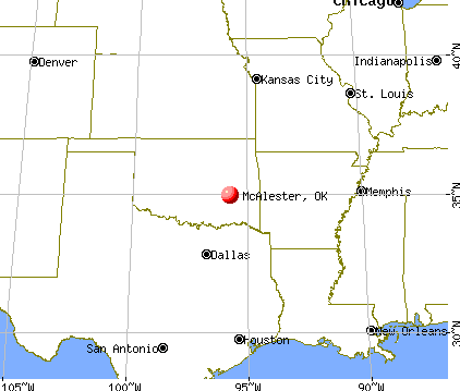 McAlester, Oklahoma map