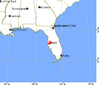 Palm River-Clair Mel, Florida map