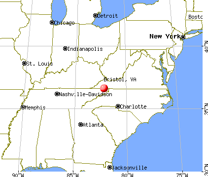 Bristol, Virginia map