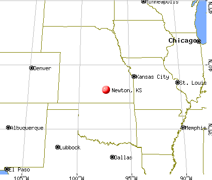 Newton, Kansas map
