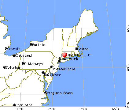 Waterbury, Connecticut map