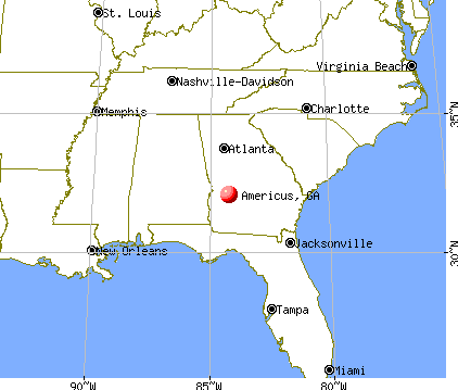 Americus, Georgia map