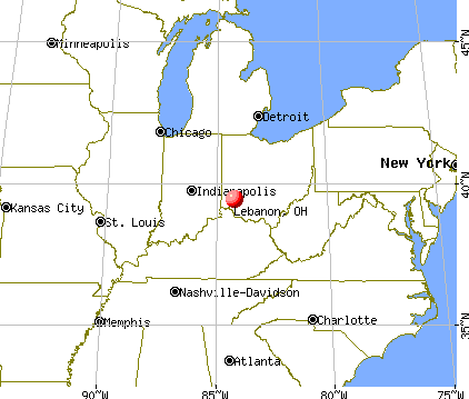 Lebanon, Ohio map