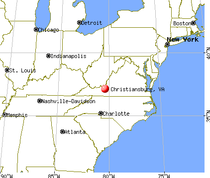 Christiansburg, Virginia map